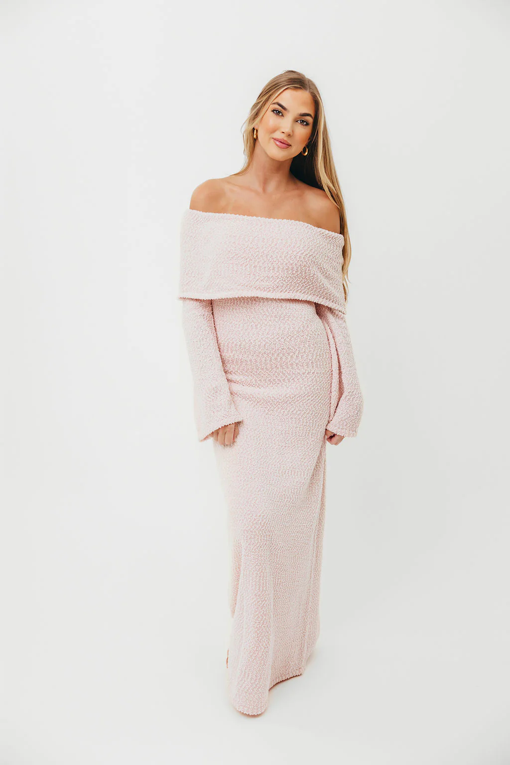 Nora Knit Maxi Dress in Dusty Pink - Bump Friendly - Image 9
