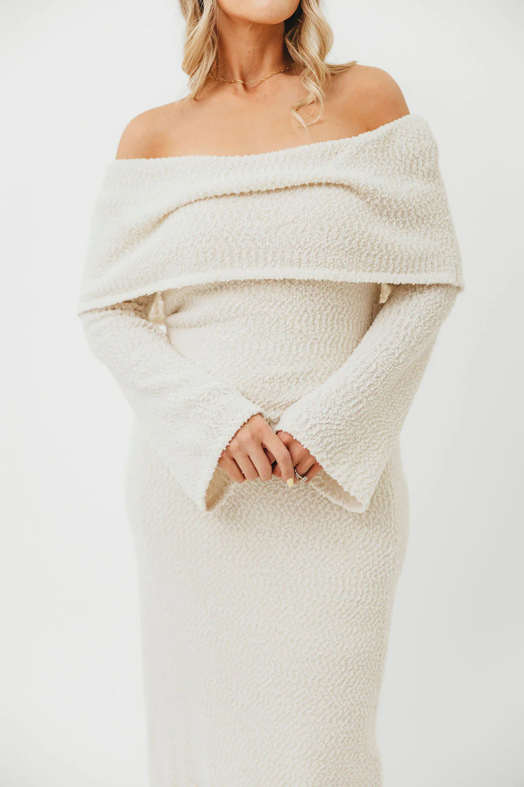 Nora Knit Maxi Dress in Ivory - Bump Friendly - Image 4