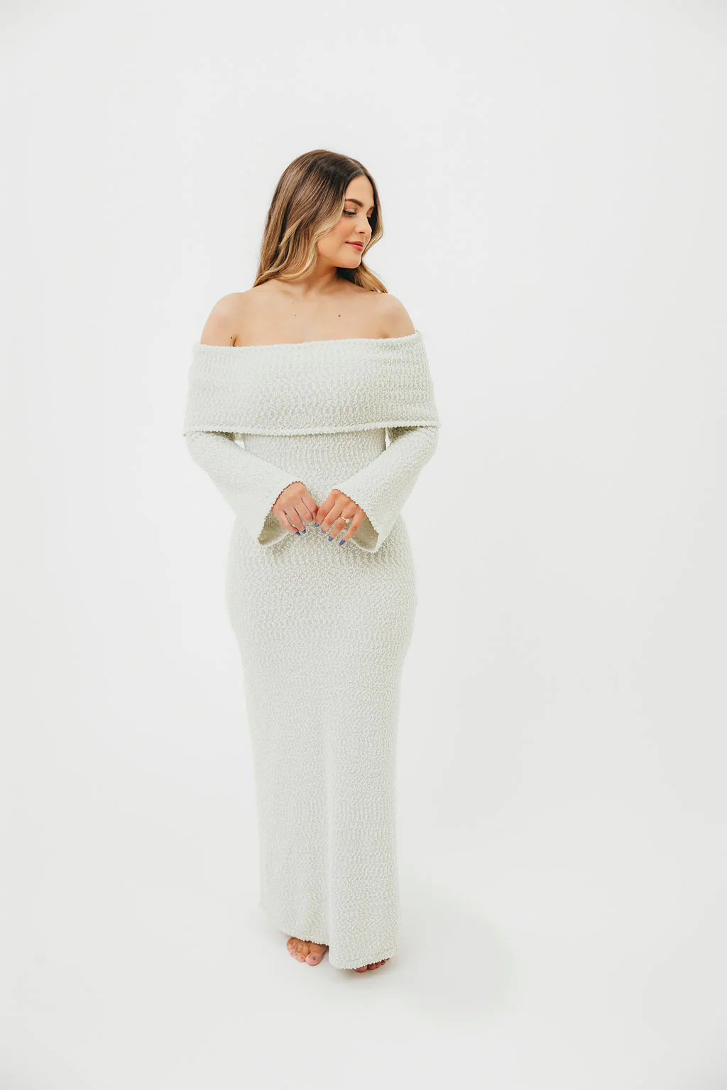 Nora Knit Maxi Dress in Seafoam - Bump Friendly - Image 12