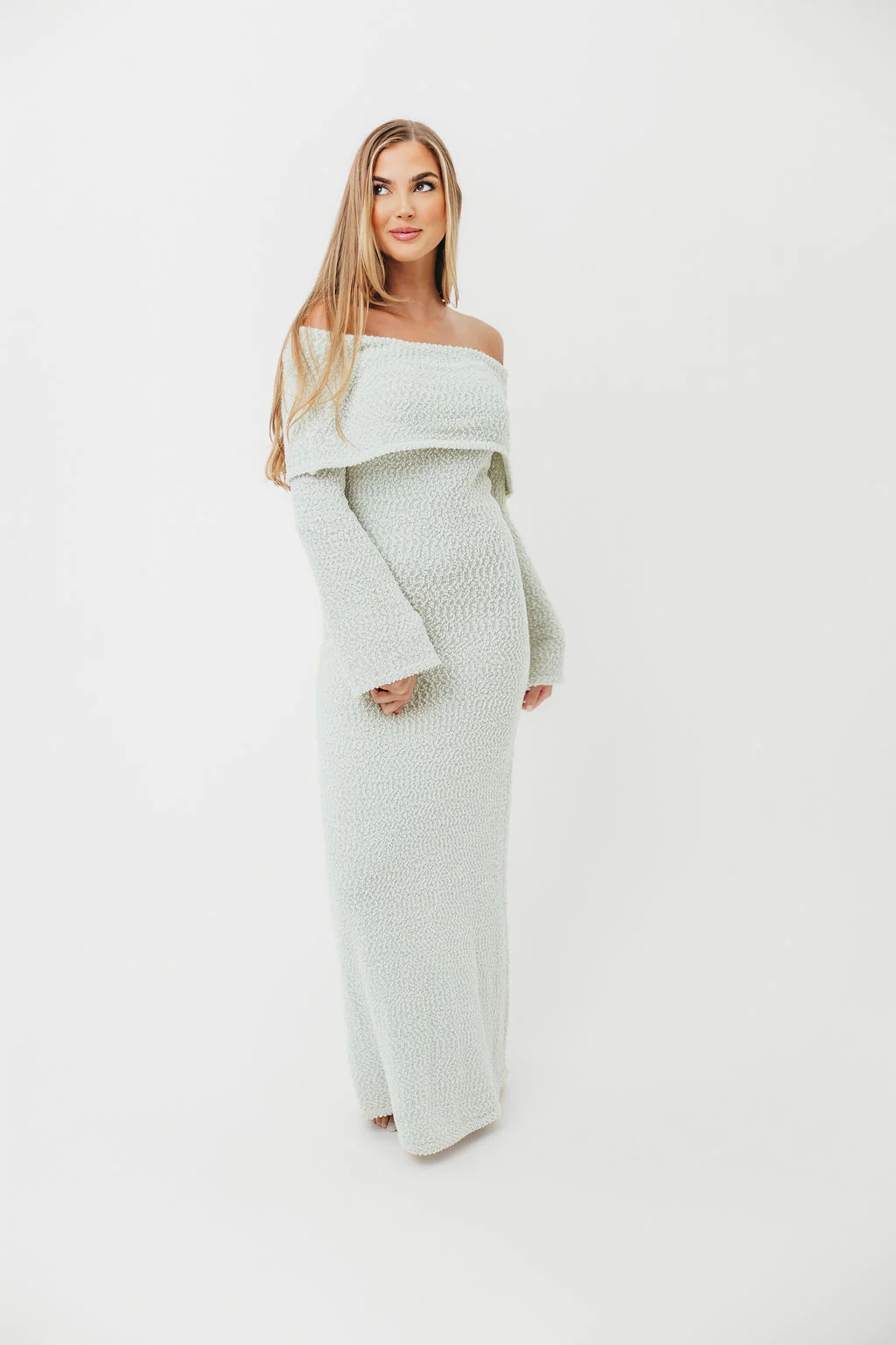 Nora Knit Maxi Dress in Seafoam - Bump Friendly - Image 17
