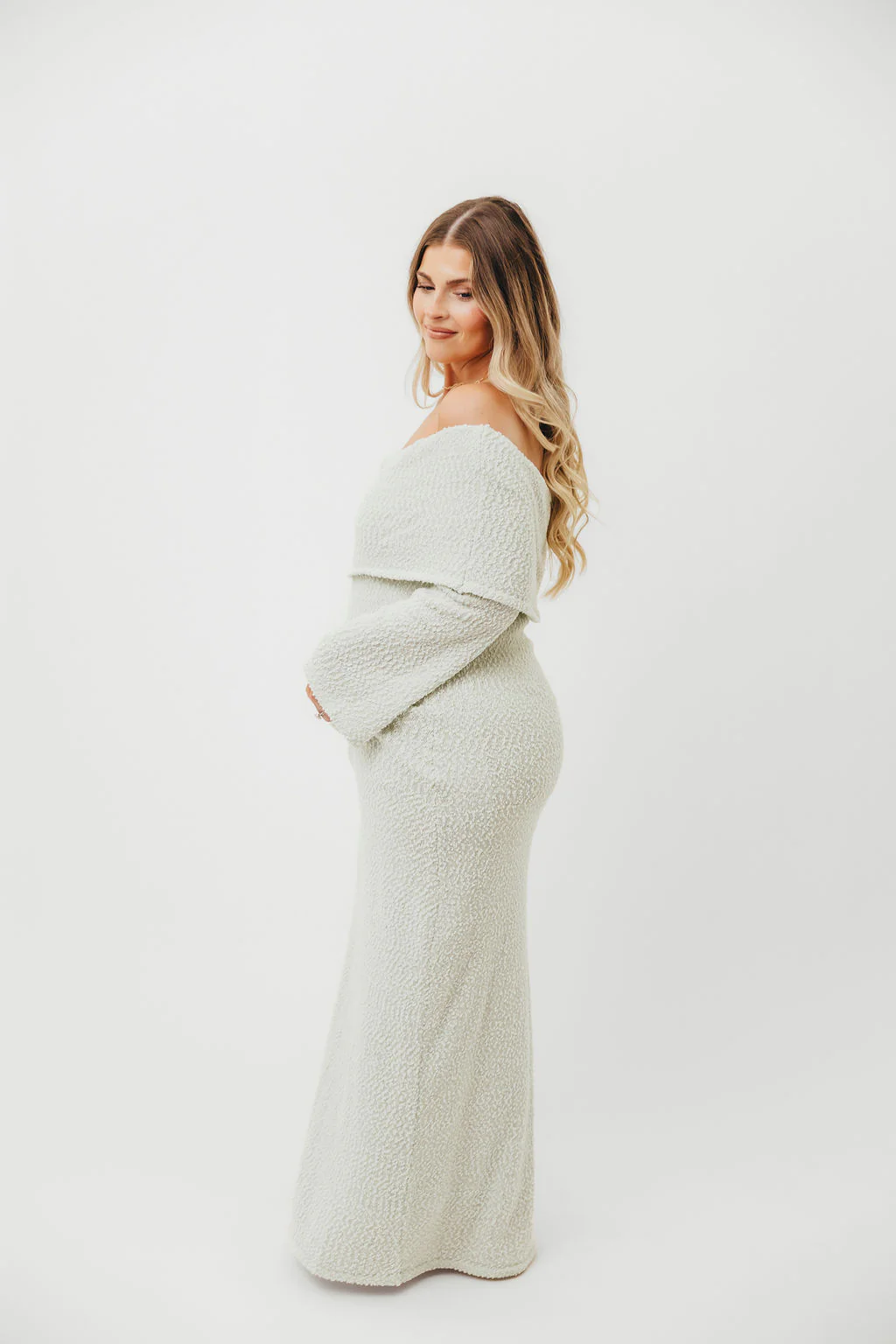 Nora Knit Maxi Dress in Seafoam - Bump Friendly - Image 19