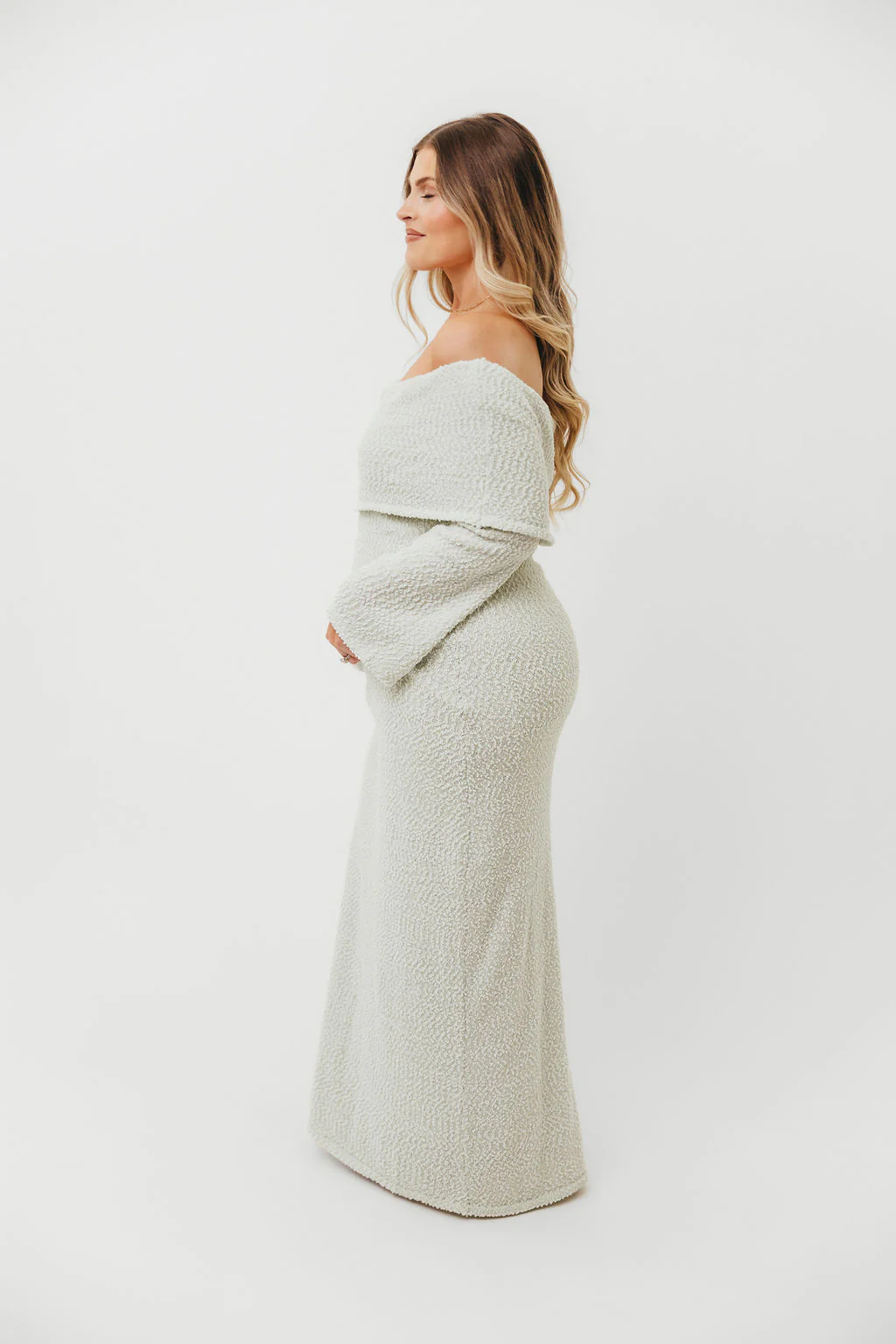Nora Knit Maxi Dress in Seafoam - Bump Friendly - Image 20
