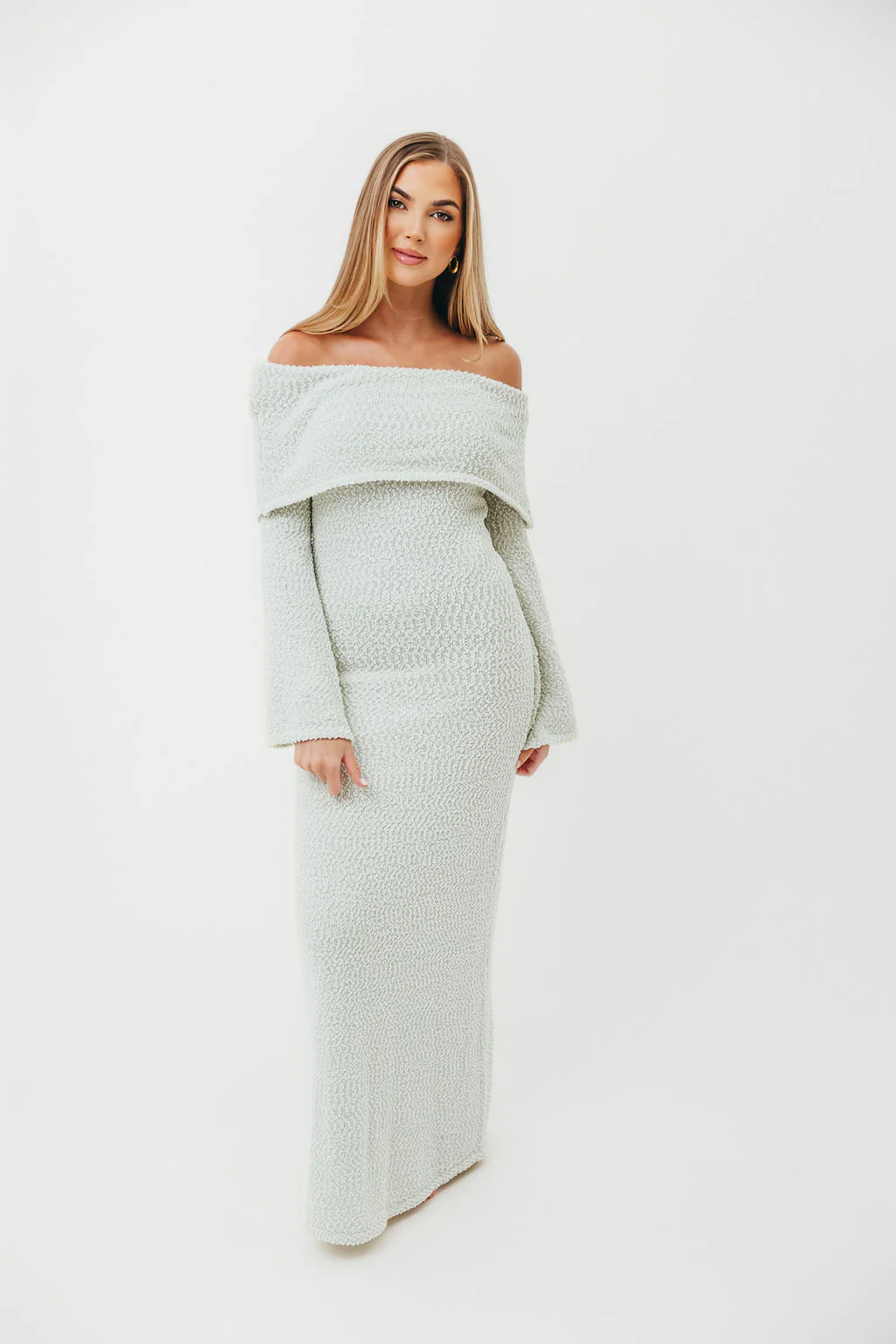 Nora Knit Maxi Dress in Seafoam - Bump Friendly - Image 3