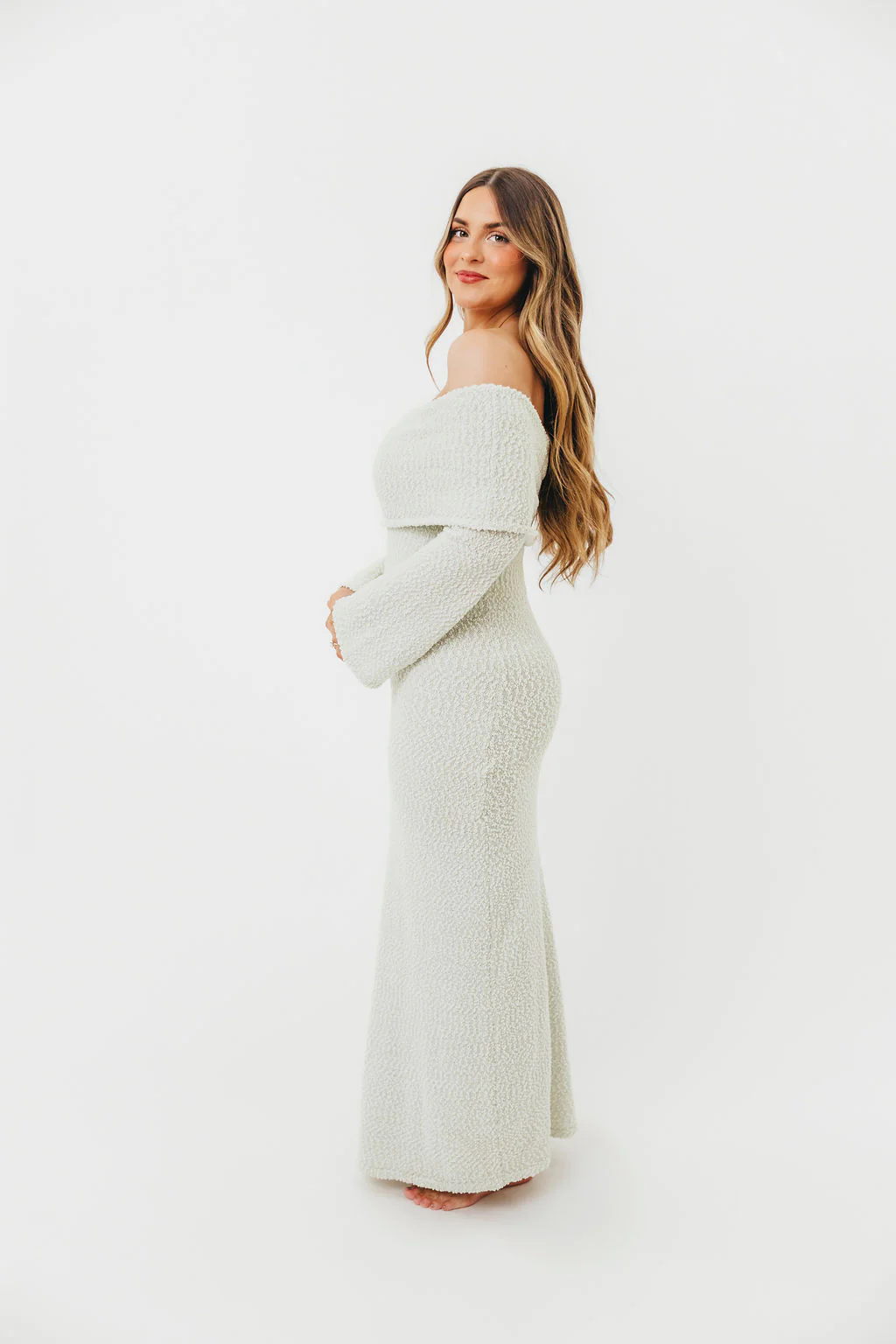 Nora Knit Maxi Dress in Seafoam - Bump Friendly - Image 6