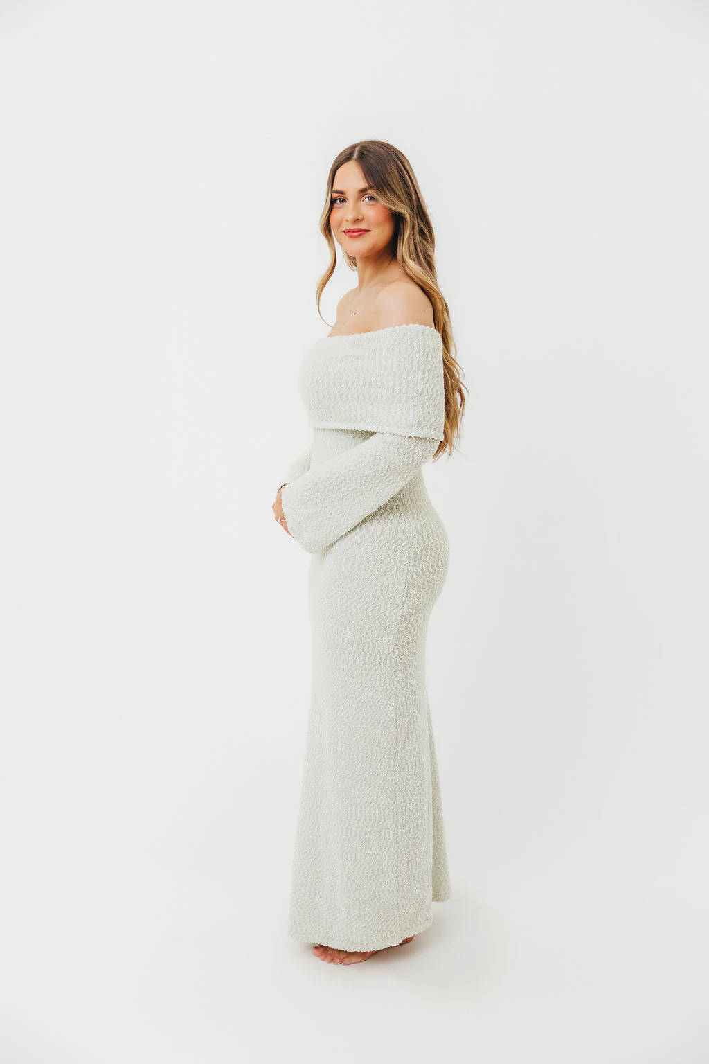 Nora Knit Maxi Dress in Seafoam - Bump Friendly - Image 7