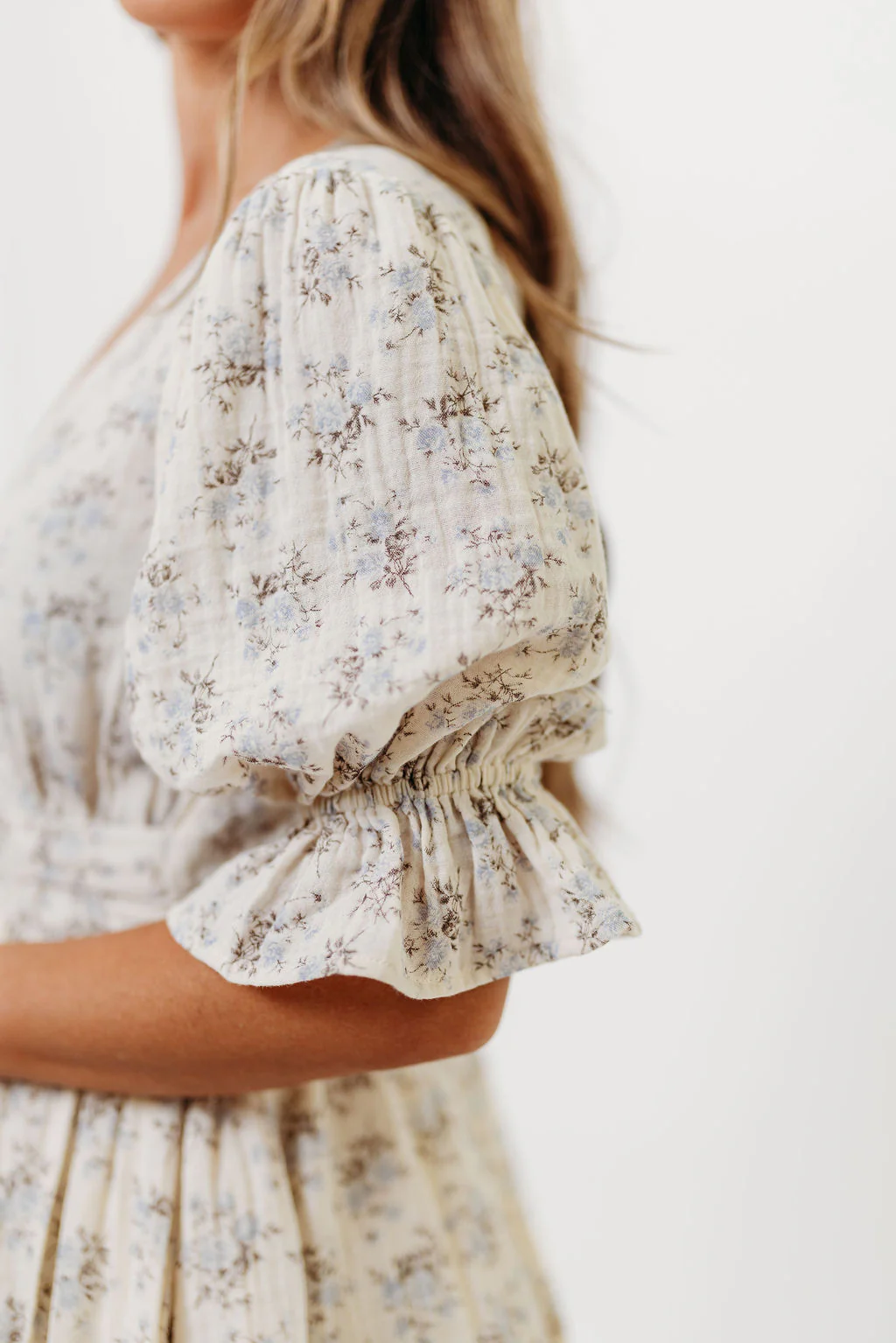 The Ari 100% Cotton Maxi Dress in Blue/Brown - Maternity and Nursing Friendly - Image 7