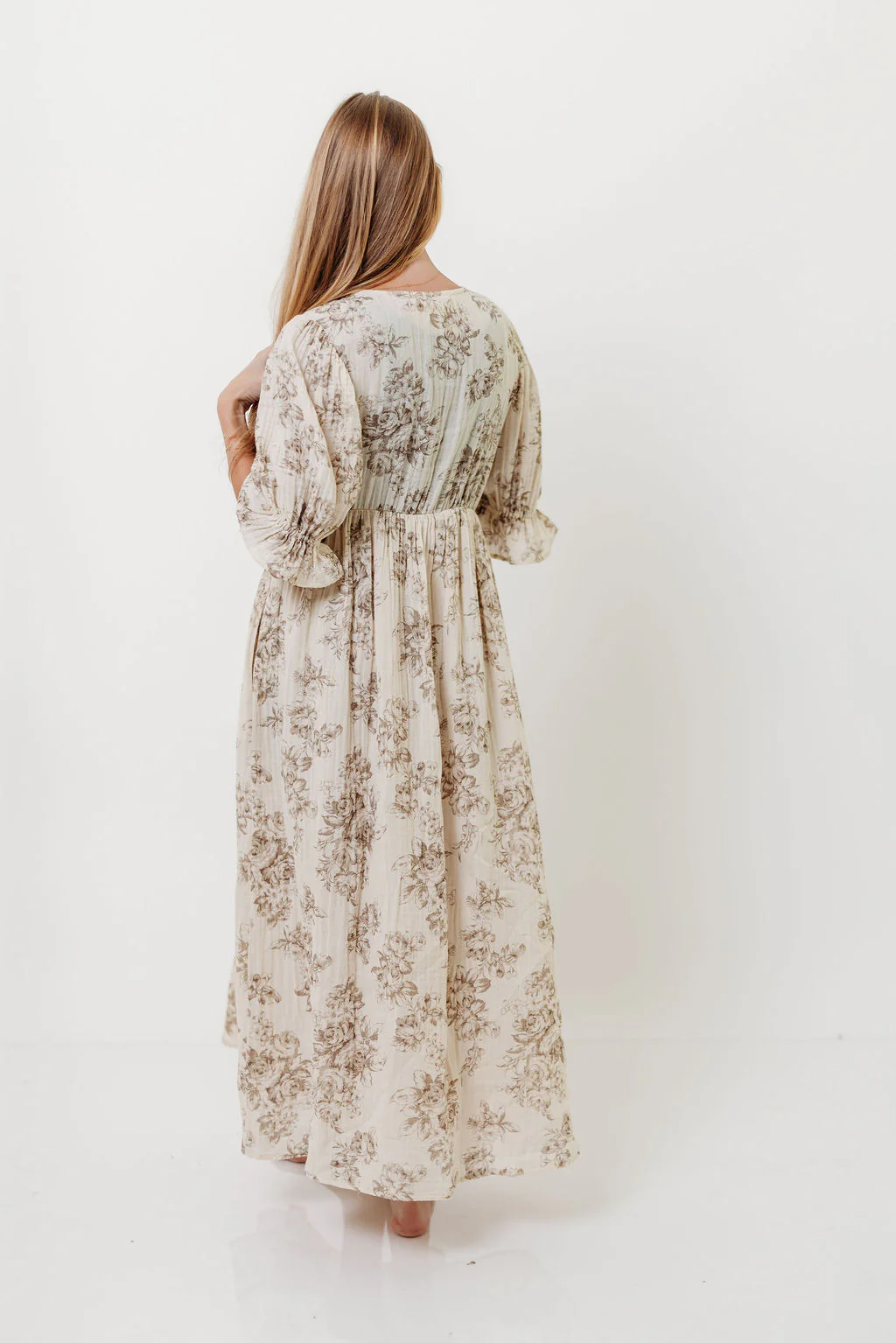 The Ari 100% Cotton Maxi Dress in Brown - Maternity and Nursing Friendly - Image 11