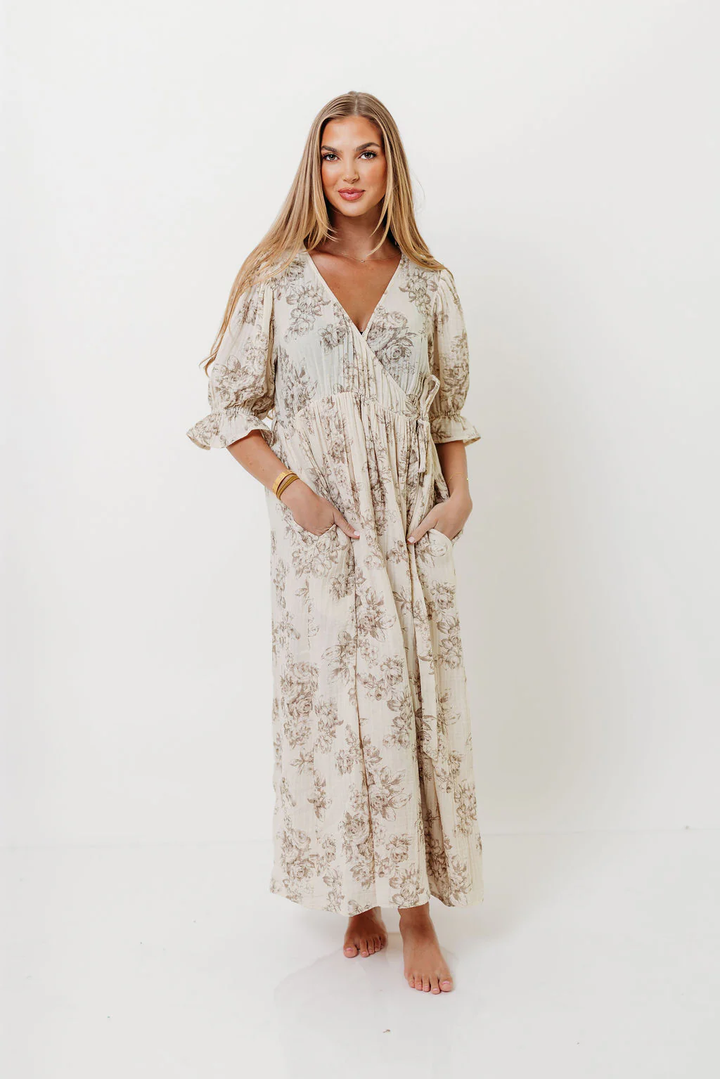 The Ari 100% Cotton Maxi Dress in Brown - Maternity and Nursing Friendly - Image 8