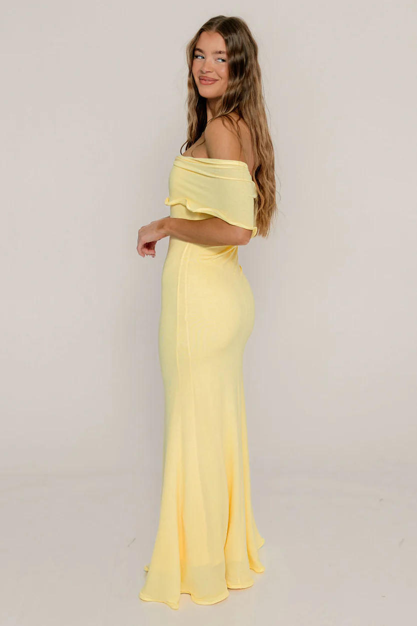 Tommie Maxi Dress in Butter Yellow - Bump Friendly (Size Up for Bump) - Image 4