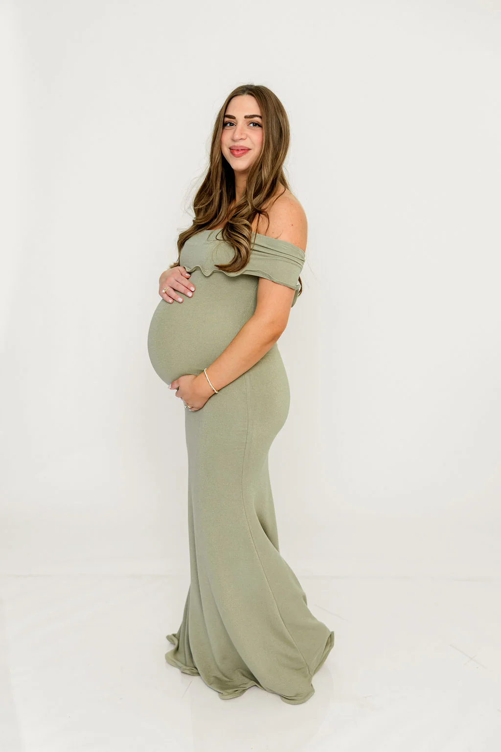 Tommie Maxi Dress in Dusty Olive - Bump Friendly (Size Up for Bump) - Image 11