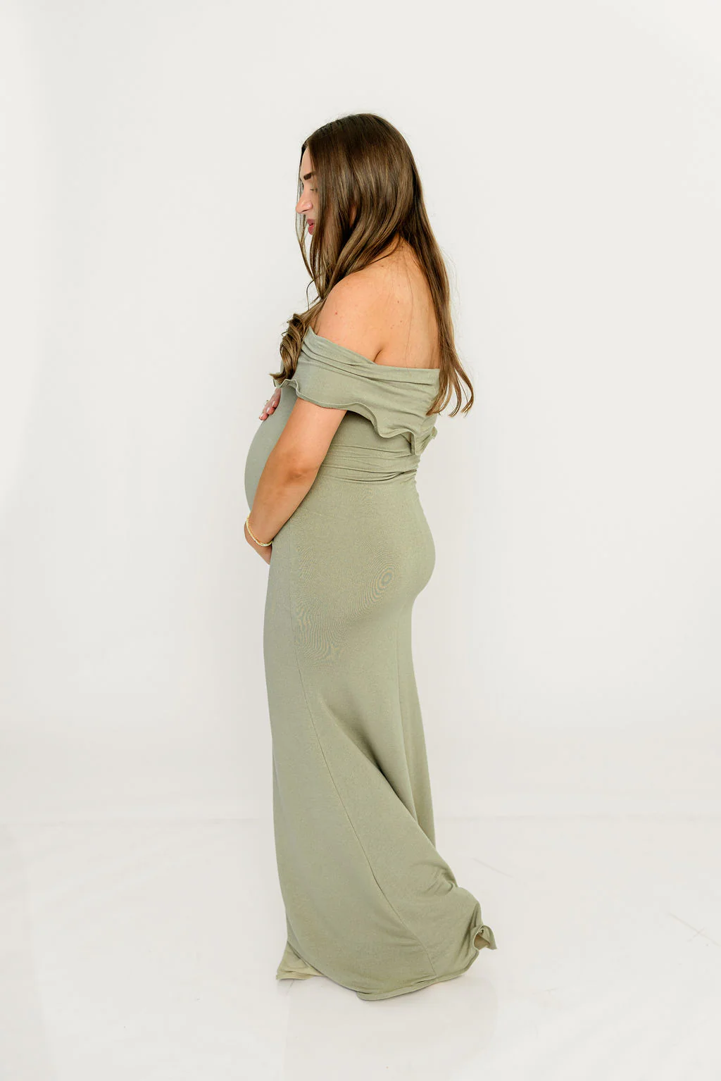 Tommie Maxi Dress in Dusty Olive - Bump Friendly (Size Up for Bump) - Image 12