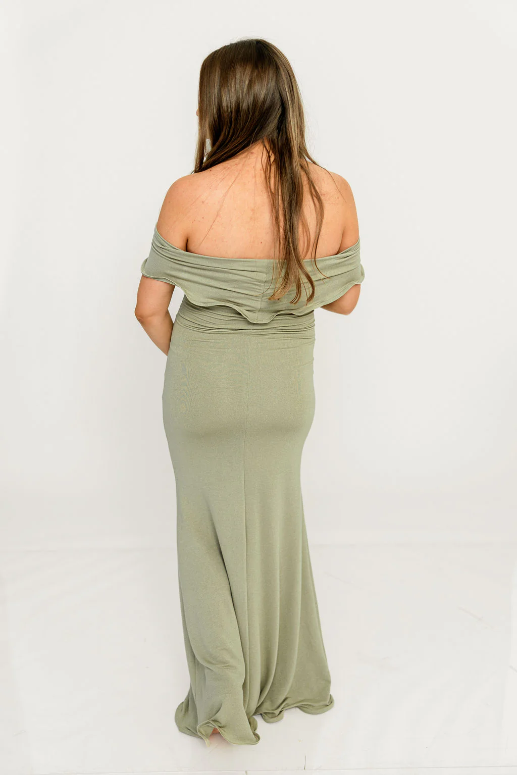 Tommie Maxi Dress in Dusty Olive - Bump Friendly (Size Up for Bump) - Image 13