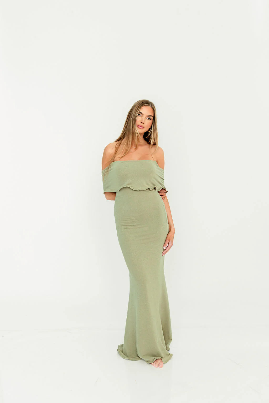 Tommie Maxi Dress in Dusty Olive - Bump Friendly (Size Up for Bump) - Image 16