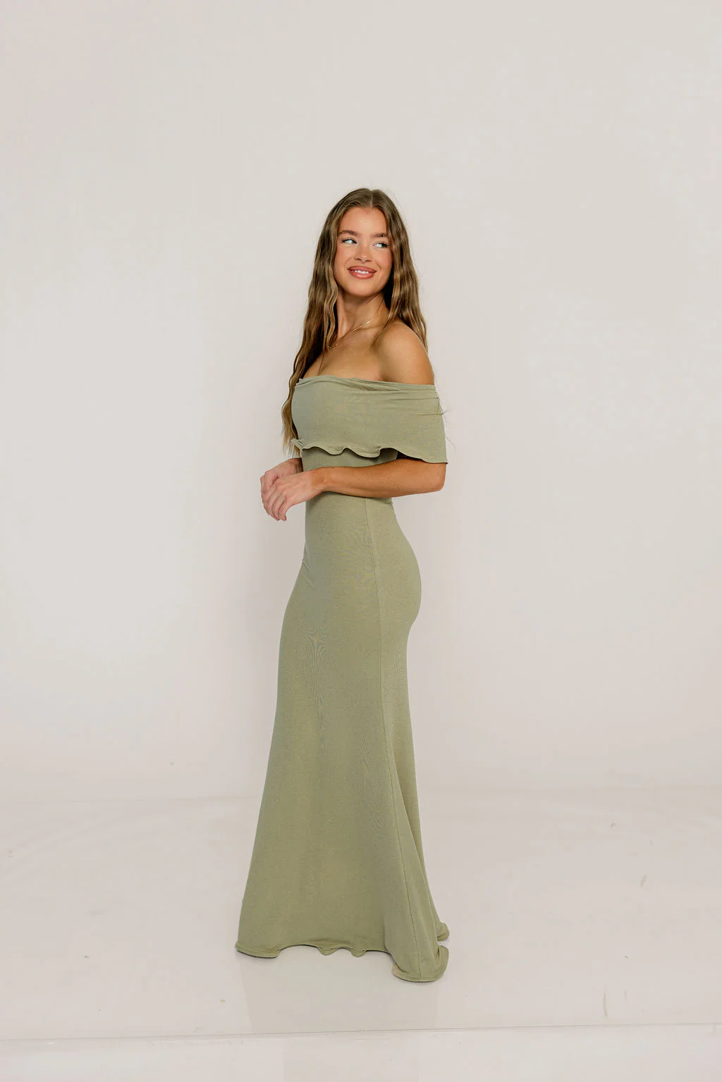Tommie Maxi Dress in Dusty Olive - Bump Friendly (Size Up for Bump) - Image 5