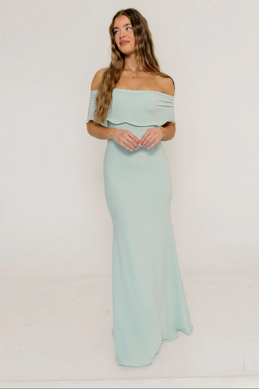 Tommie Maxi Dress in Light Blue - Bump Friendly (Size Up for Bump) - Image 3