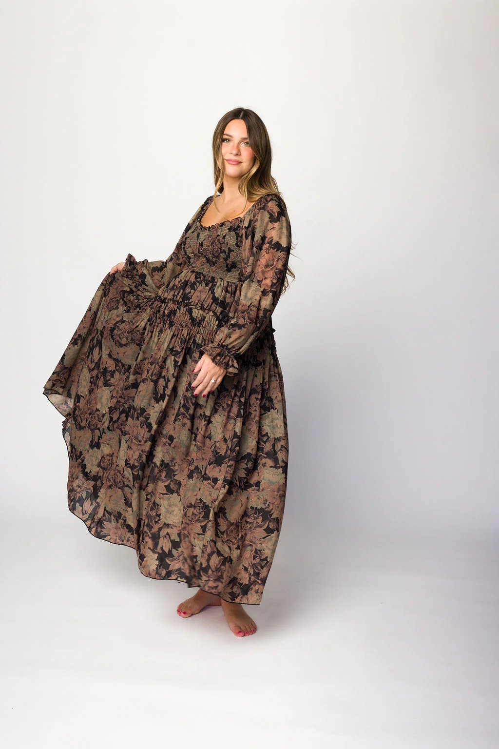 Blaine Smocked Maxi Dress in Black Floral *Final Sale* - Image 10