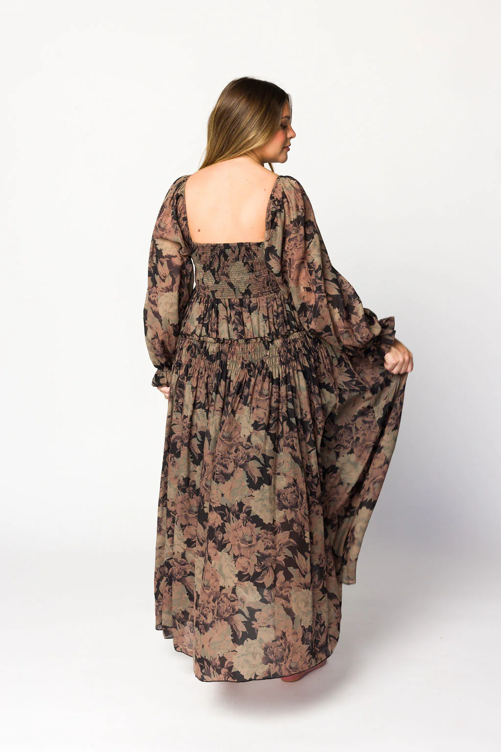 Blaine Smocked Maxi Dress in Black Floral *Final Sale* - Image 11