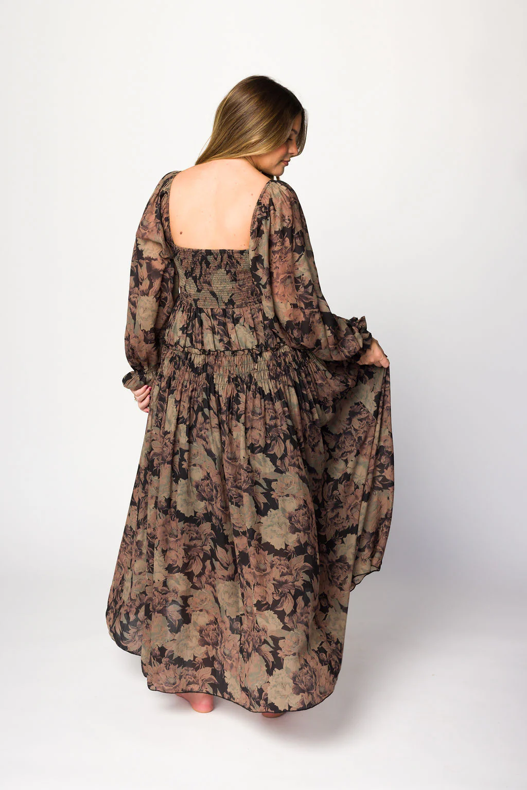 Blaine Smocked Maxi Dress in Black Floral *Final Sale* - Image 12