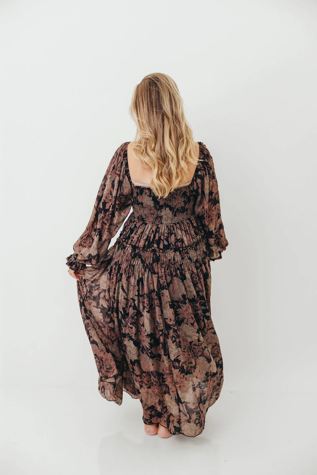 Blaine Smocked Maxi Dress in Black Floral *Final Sale* - Image 14
