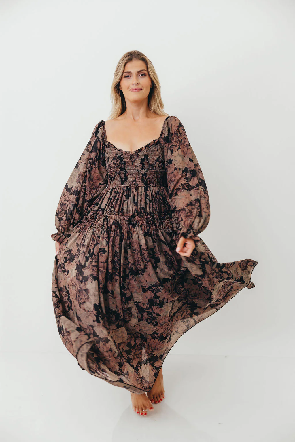 Blaine Smocked Maxi Dress in Black Floral *Final Sale* - Image 15
