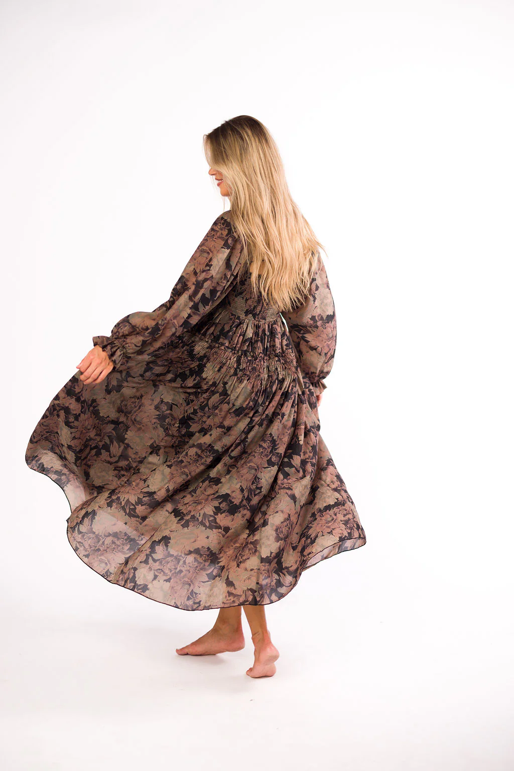 Blaine Smocked Maxi Dress in Black Floral *Final Sale* - Image 4