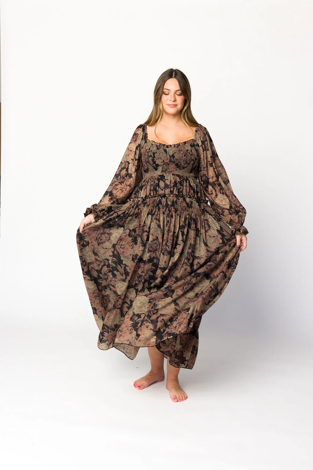 Blaine Smocked Maxi Dress in Black Floral *Final Sale* - Image 7
