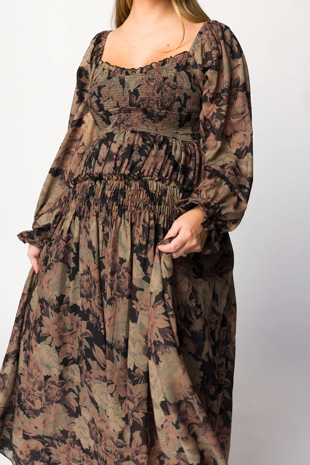 Blaine Smocked Maxi Dress in Black Floral *Final Sale* - Image 8