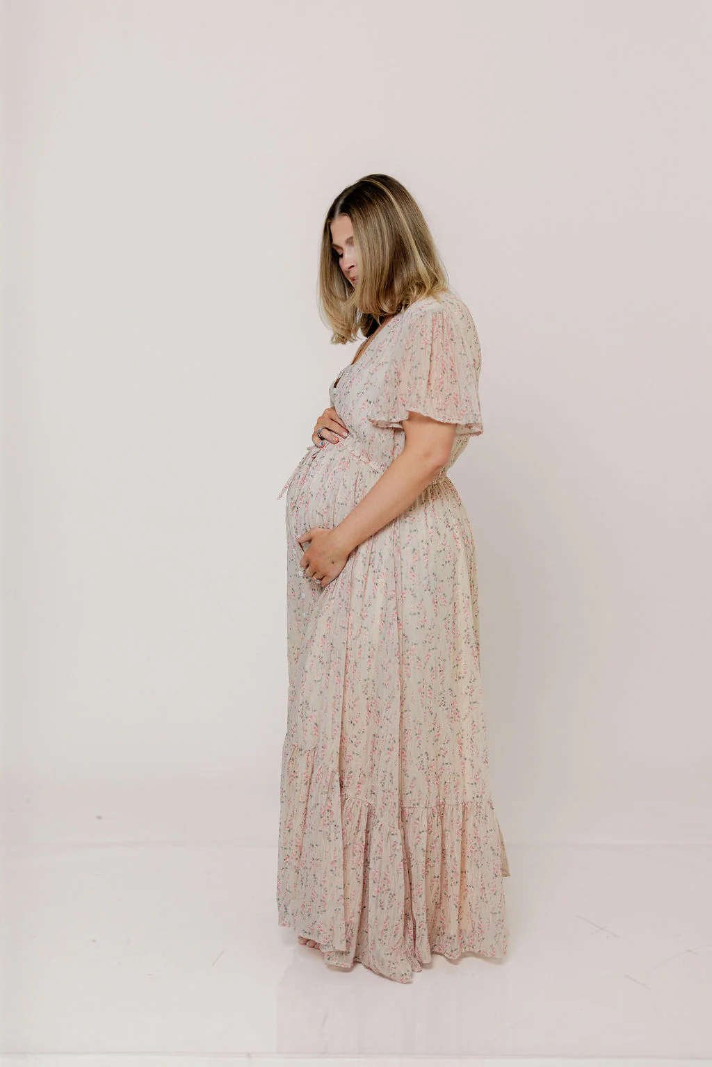 Illia Woven Maxi Dress in Blush Multi - Image 15
