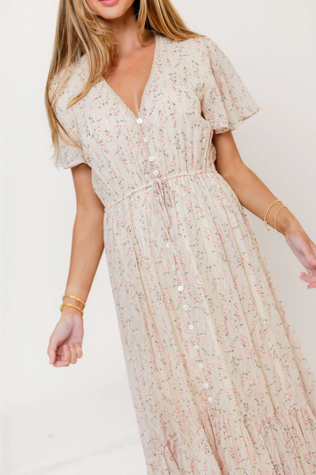 Illia Woven Maxi Dress in Blush Multi - Image 24